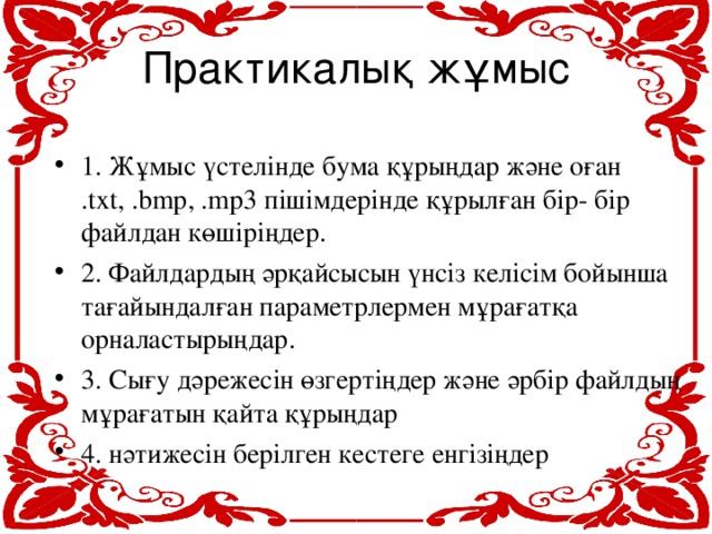 Практикалық жұмыс