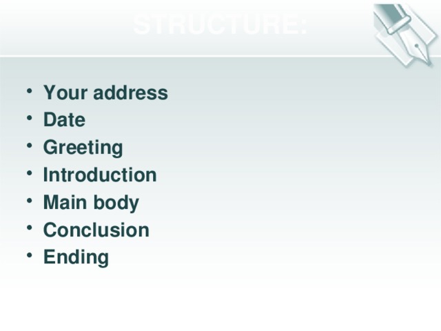 STRUCTURE: