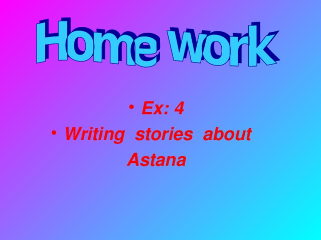 Ex: 4 Writing stories about