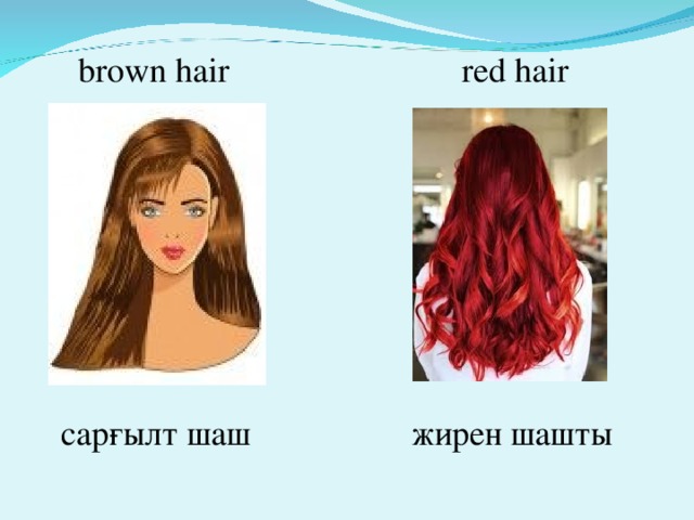 red hair brown hair сарғылт  шаш жирен  шашты