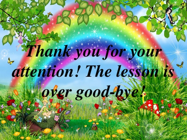 Thank you for your attention! The lesson is over good-bye!
