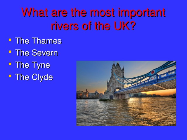 What are the most important rivers of the UK?