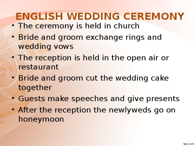 ENGLISH WEDDING CEREMONY