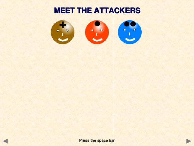 MEET THE ATTACKERS Press the space bar