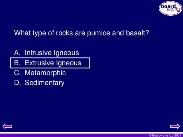 What type of rocks are pumice and basalt?