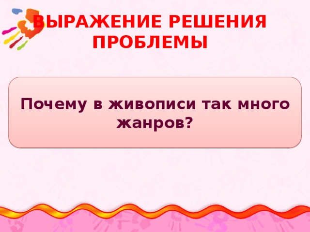 Выражение решения проблемы Почему в живописи так много жанров?