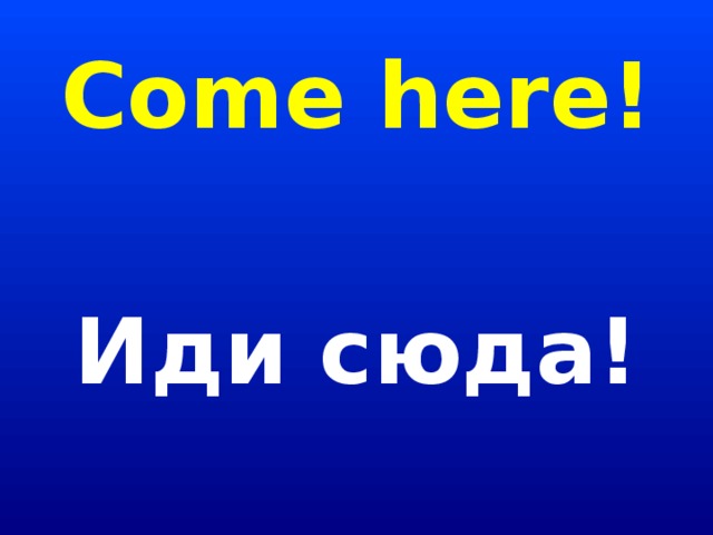 Come here!  Иди сюда!