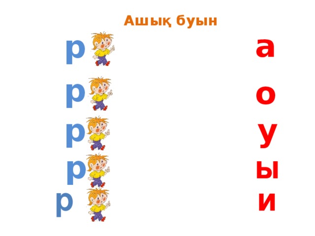 Ашық буын р   а ____________________________________________ р о _____________________________________________ у р ____________________________________________ р ы р ____________________________________________ и ____________________________________________