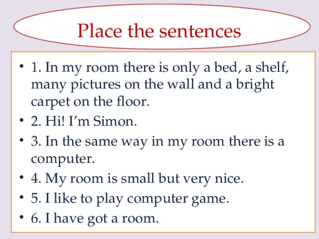 Place the sentences
