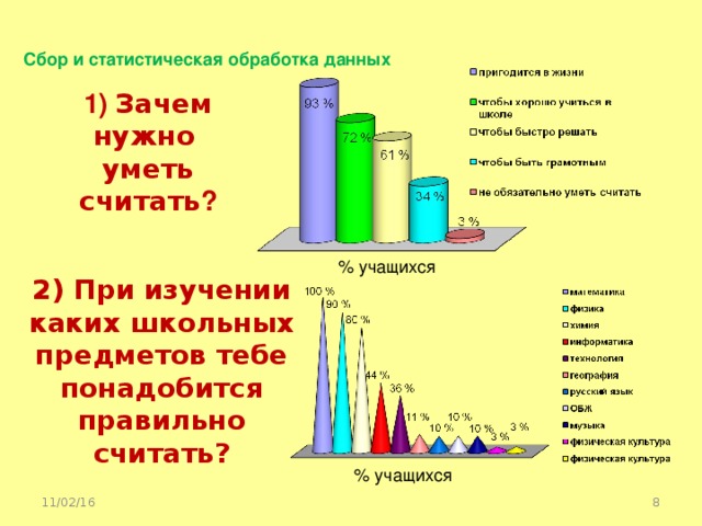 Презентация статистическая обработка данных