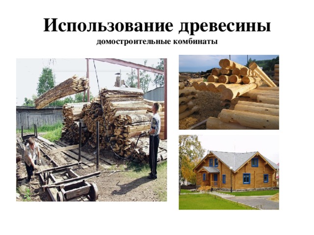 Использование древесины  домостроительные комбинаты