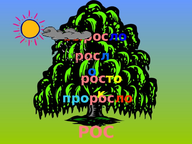 вы рос ло рос ло рос ток про рос ло РОС