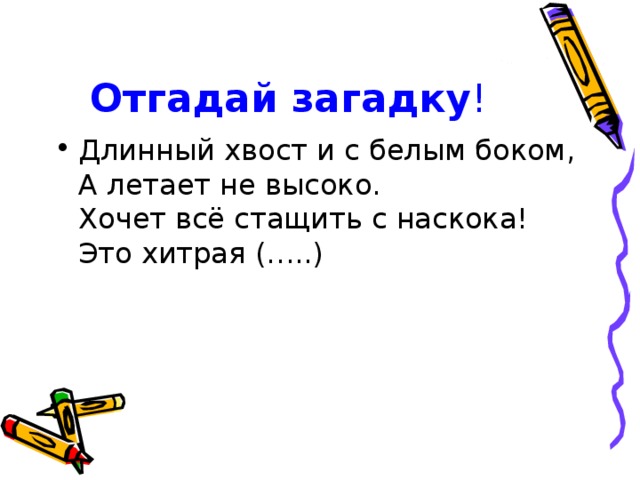 Отгадай загадку !