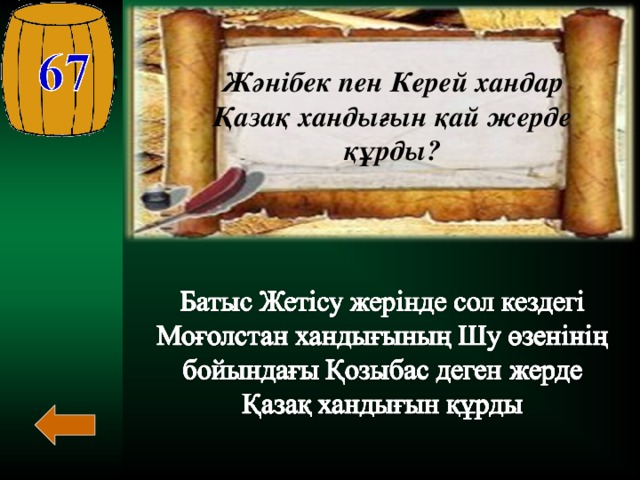 Жәнібек пен Керей хандар Қазақ хандығын қай жерде құрды?