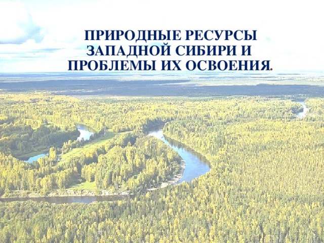 Природные ресурсы Западной Сибири и  проблемы их освоения .
