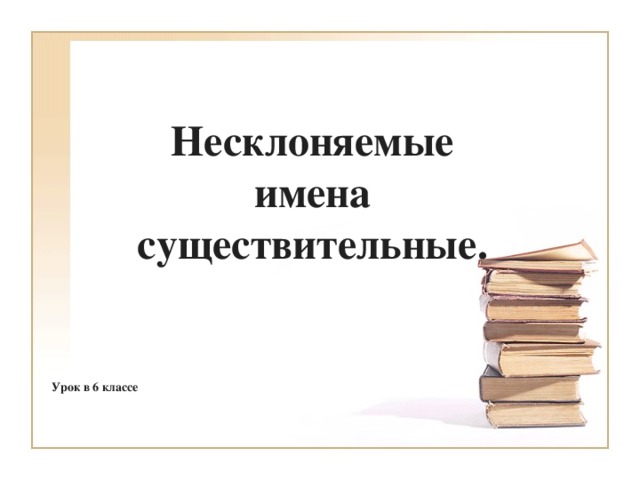 Несклоняемые имена существительные. Урок в 6 классе