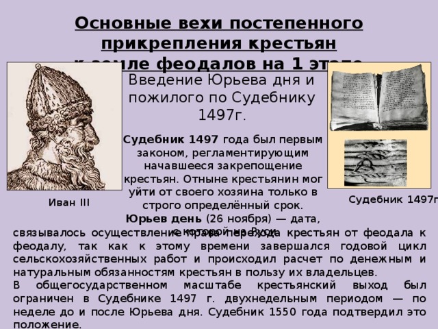 Проект на тему как вольный землепашец потерял свободу история юрьева дня 6 класс