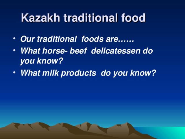 Kazakh traditional food