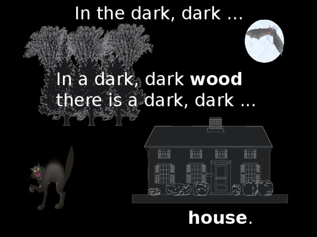In the dark, dark … In a dark, dark wood there is a dark, dark ... house .