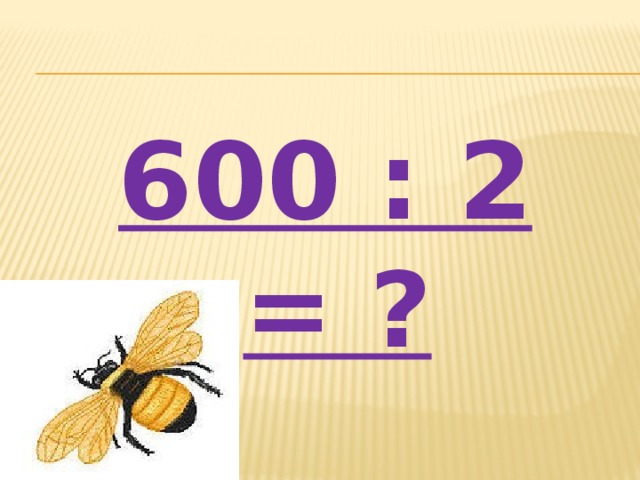 600 : 2 = ?