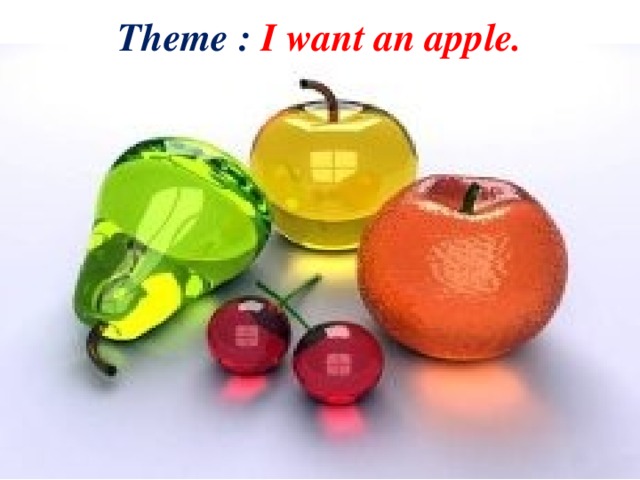 Theme : I want an apple.