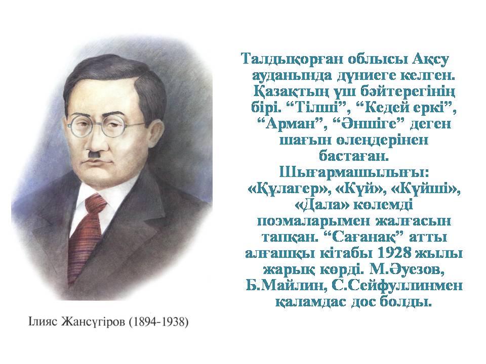 Ілияс жансүгіров. Ілияс Жансүгіров фото. Ілияс Жансүгіров өмірбаяны презентация. Ілияс Омаров.