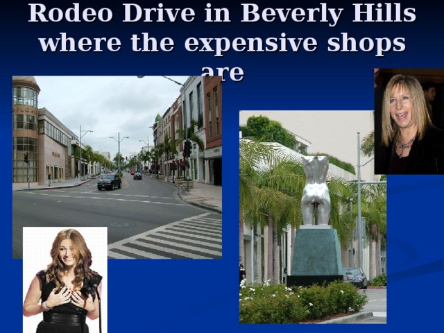 Rodeo Drive in Beverly Hills where the expensive shops are