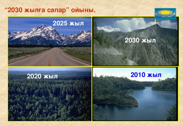 “ 2030 жылға сапар” ойыны.  2025 жыл 2030 жыл 2010 жыл 2020 жыл