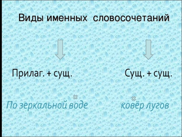 Виды именных словосочетаний