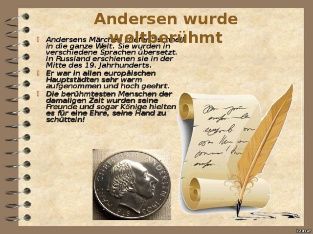 Andersen wurde weltberühmt