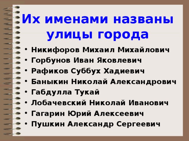 Их именами названы улицы города