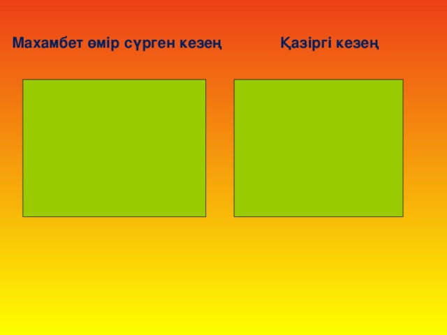 Махамбет өмір сүрген кезең Қазіргі кезең