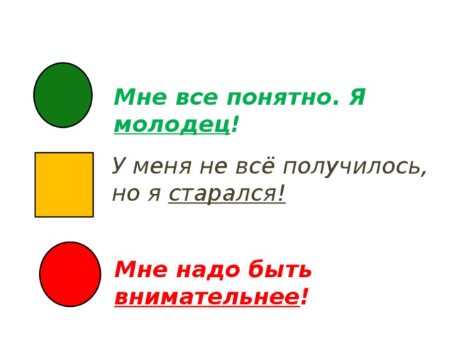 Мне все понятно. Я молодец ! Мне надо быть внимательнее ! У меня не всё получилось, но я старался!