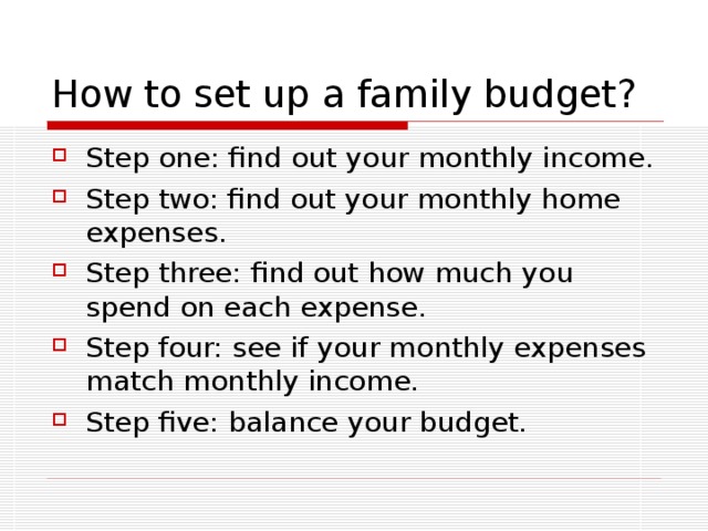 How to set up a family budget?