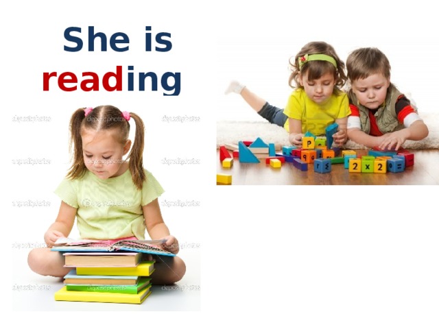 She is read ing They are play ing