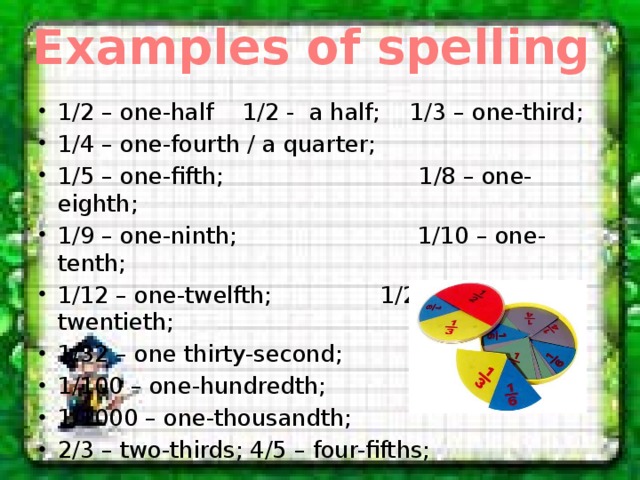 Examples of spelling