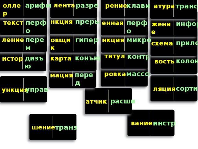 лента разре арифм клави оллер рение транс атура преры нкция перфо перфо текст енная инфор жение перем микро гипер ление нкция овщик прило схема контр титул конъю дизъю карта истор колон вость массо ровка перед мация сорти ляция управ ункция расши атчик инстр вание транз шение