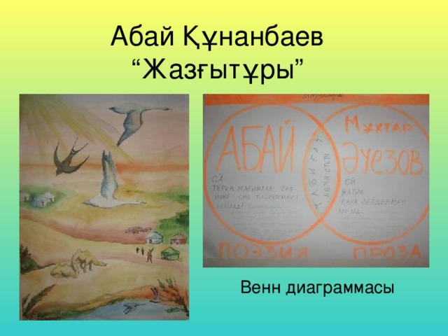 Абай Құнанбаев “Жазғытұры” Венн диаграммасы