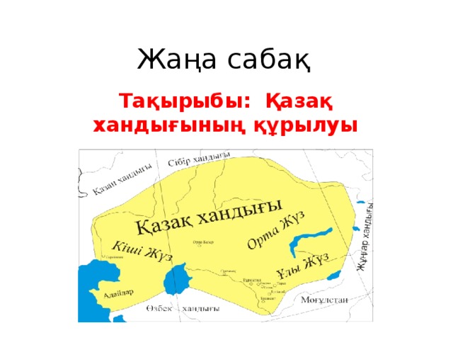 Жаңа сабақ Тақырыбы: Қазақ хандығының құрылуы