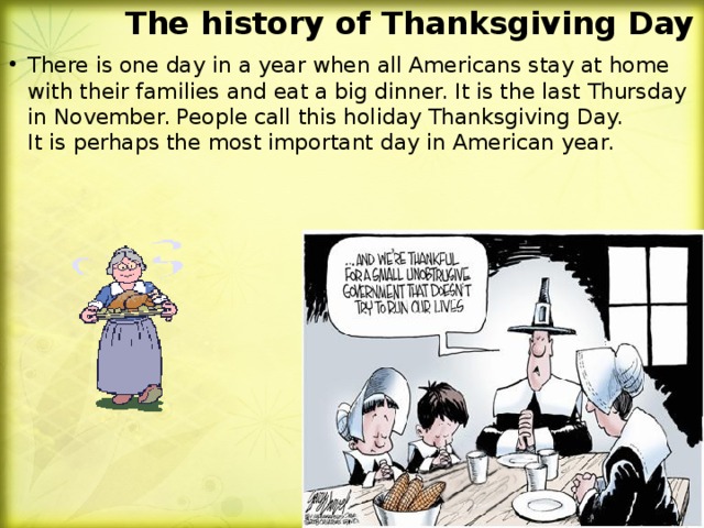 The history of Thanksgiving Day