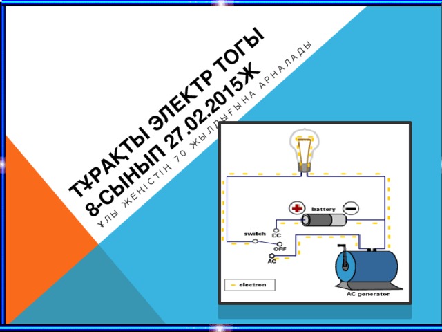 Тұрақты электр тогы  8-сынып 27.02.2015ж Ұлы Жеңістің 70 жылдығына арналады