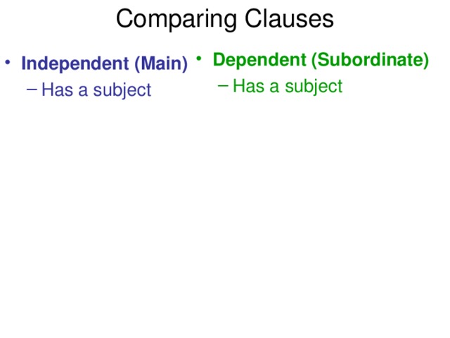 Comparing Clauses