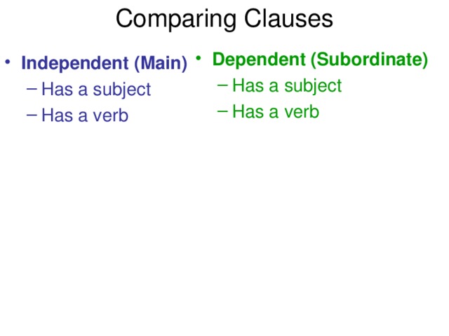 Comparing Clauses