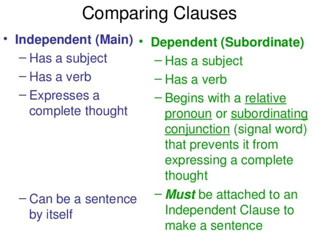 Comparing Clauses