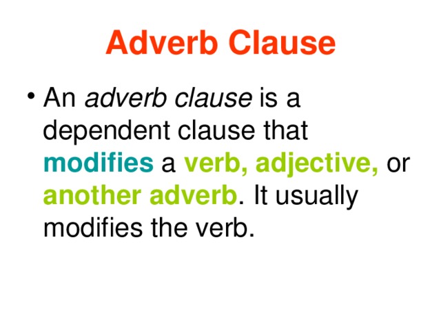 Adverb Clause