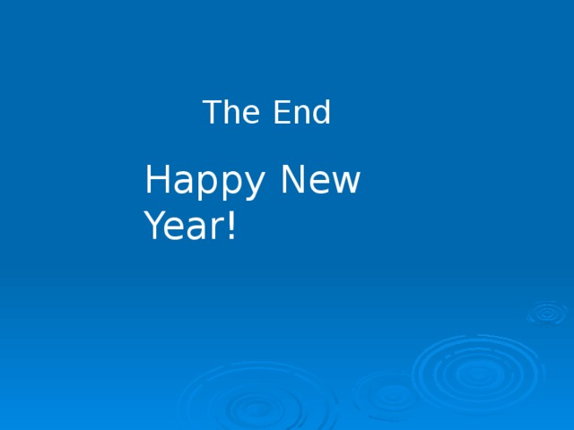 The End Happy New Year!