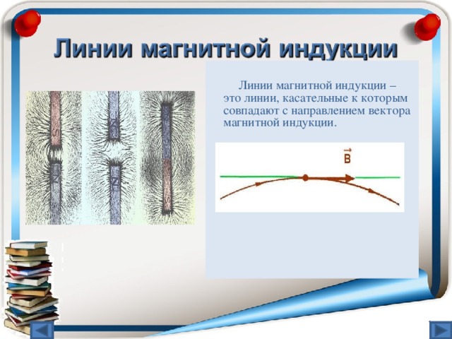 Линии магнитной индукции – это линии, касательные к которым совпадают с направлением вектора магнитной индукции.