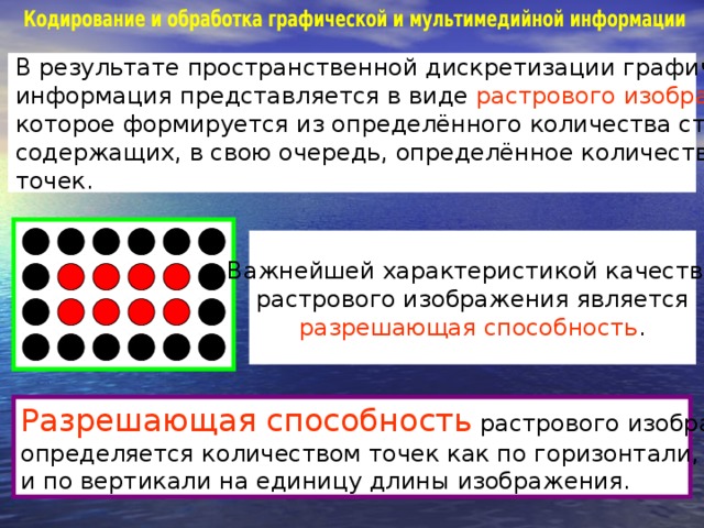 Презентация на тему обработка графической информации 7 класс