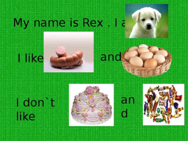 My name is Rex . I am a . and I like . and I don`t like