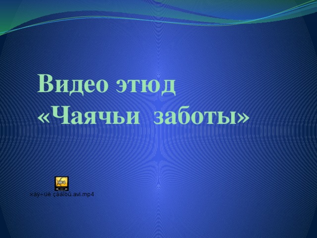 Видео этюд «Чаячьи заботы»